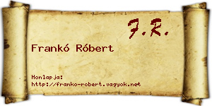 Frankó Róbert névjegykártya