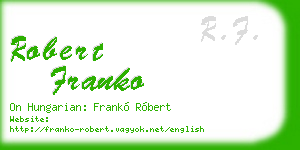 robert franko business card