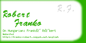 robert franko business card